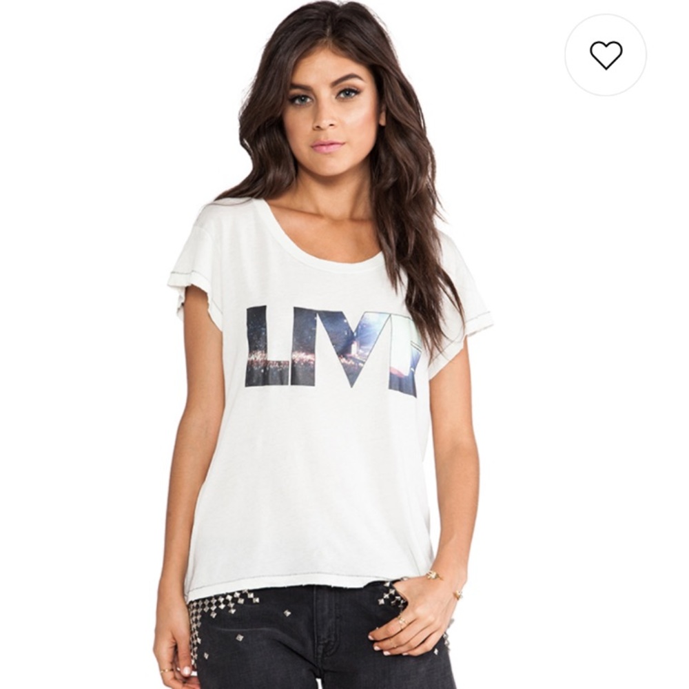 Current/Elliott  The Crew Neck in Dirty White Live